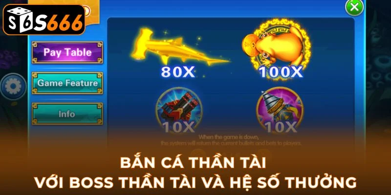 Bắn cá thần tài với boss Thần Tài và hệ số thưởng